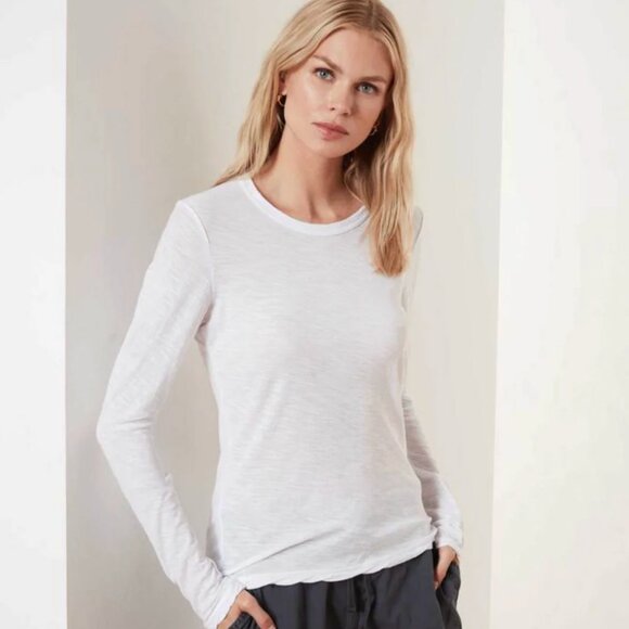 James Perse Long Sleeve Crew Neck Tee, White, Size 2 (Medium) - Picture 1 of 6